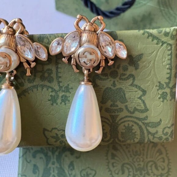 Gucci Iconic Pearl Earrings with Box & Dust Bag - Picture 3 of 5